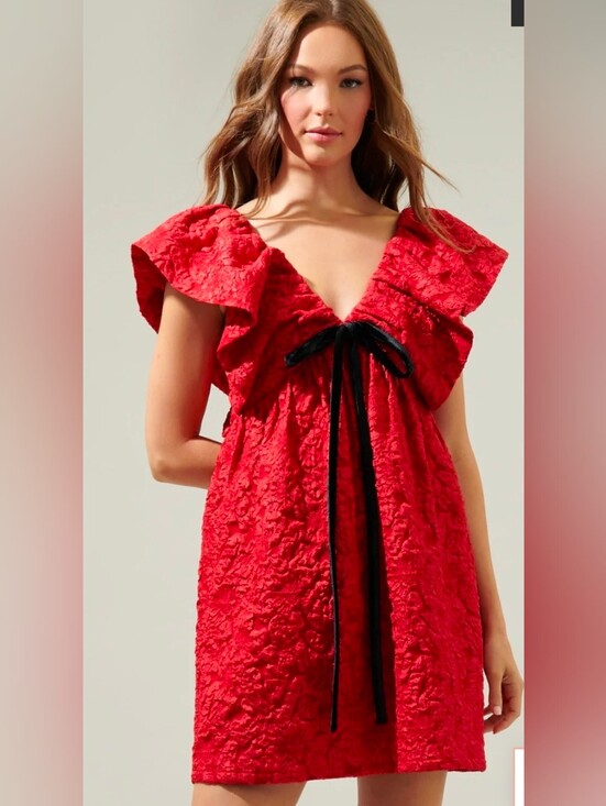 Sugarlips Dresses & Skirts - Arielle Jacquard Mini Babydoll Dress